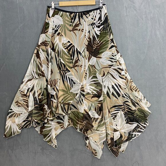 Jonathan Martin Skirt 18W Brown Flowy Fairy Boho Gypsy Folk Handkerchief Flaw - Picture 3 of 14